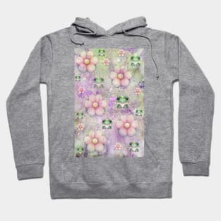 Froggy Flower Print Hoodie